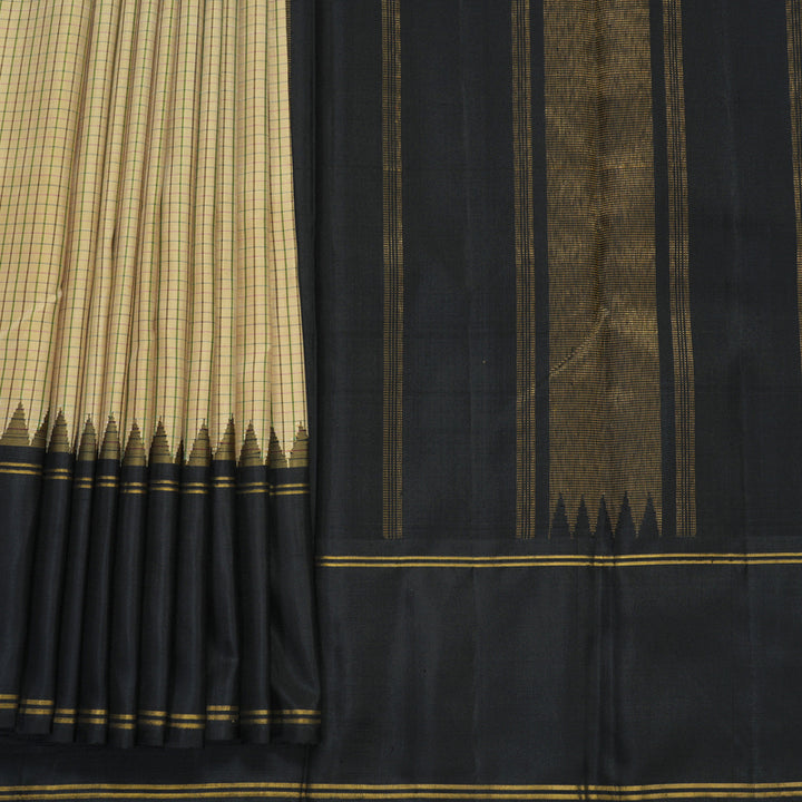 Hayagrivas Handloom Sandal Kanjivaram Silk Saree with Ganga Jamuna Border KBF797H2-1
