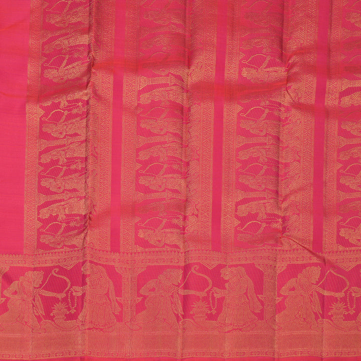 Hayagrivas Handloom Reddish-Pink Kanjivaram Silk Saree KBF799H1-1