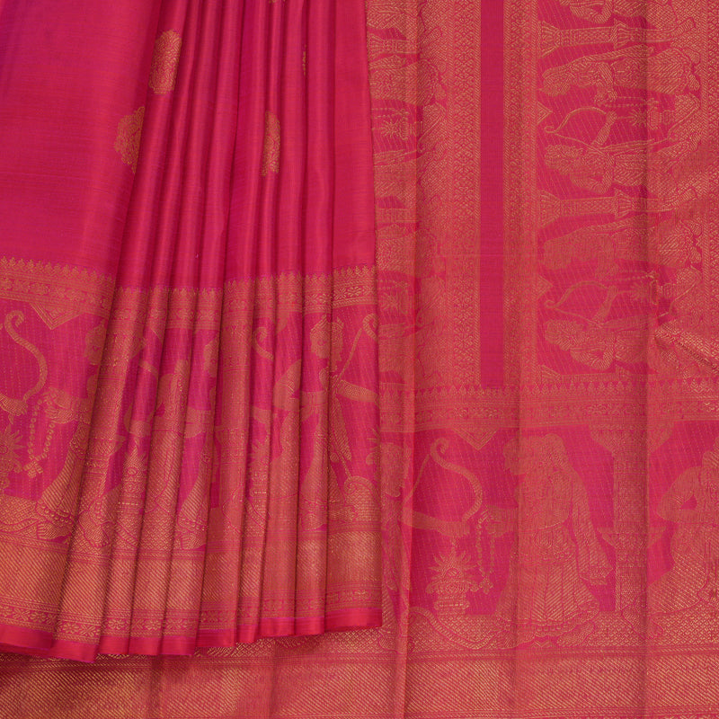 Hayagrivas Handloom Reddish-Pink Kanjivaram Silk Saree KBF799H1-1