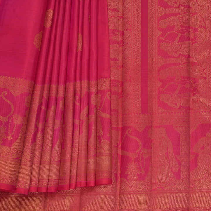 Hayagrivas Handloom Reddish-Pink Kanjivaram Silk Saree KBF799H1-1