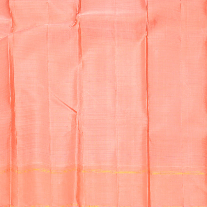 Hayagrivas Handloom Multicolour Checks Kanjivaram Silk Saree with Peach Orange Border KBF800H10-1