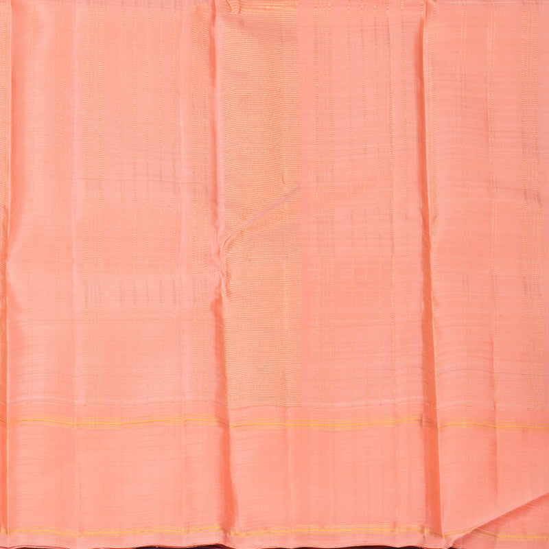 Hayagrivas Handloom Multicolour Checks Kanjivaram Silk Saree with Peach Orange Border KBF800H10-1