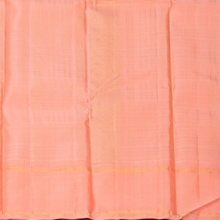 Hayagrivas Handloom Multicolour Checks Kanjivaram Silk Saree with Peach Orange Border KBF800H10-1