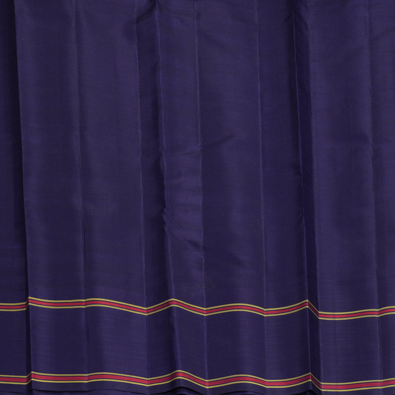 Hayagrivas Handloom Pink &amp; Orange Checks Kanjivaram Silk Saree with Navy Blue Border KBF800H8-2