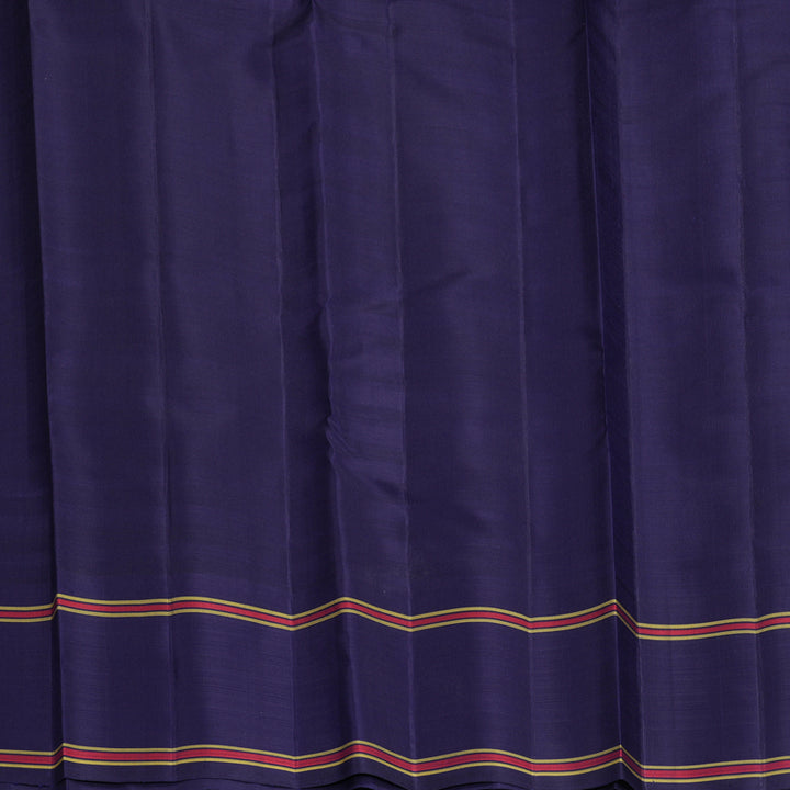 Hayagrivas Handloom Pink &amp; Orange Checks Kanjivaram Silk Saree with Navy Blue Border KBF800H8-2