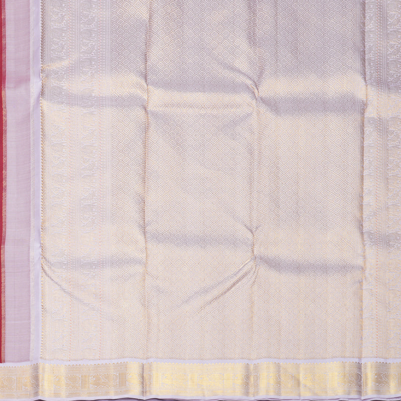 Hayagrivas Handloom Kum Kum Maroon Kanjivaram Silk Saree with Lilac Border KBF805H4-1