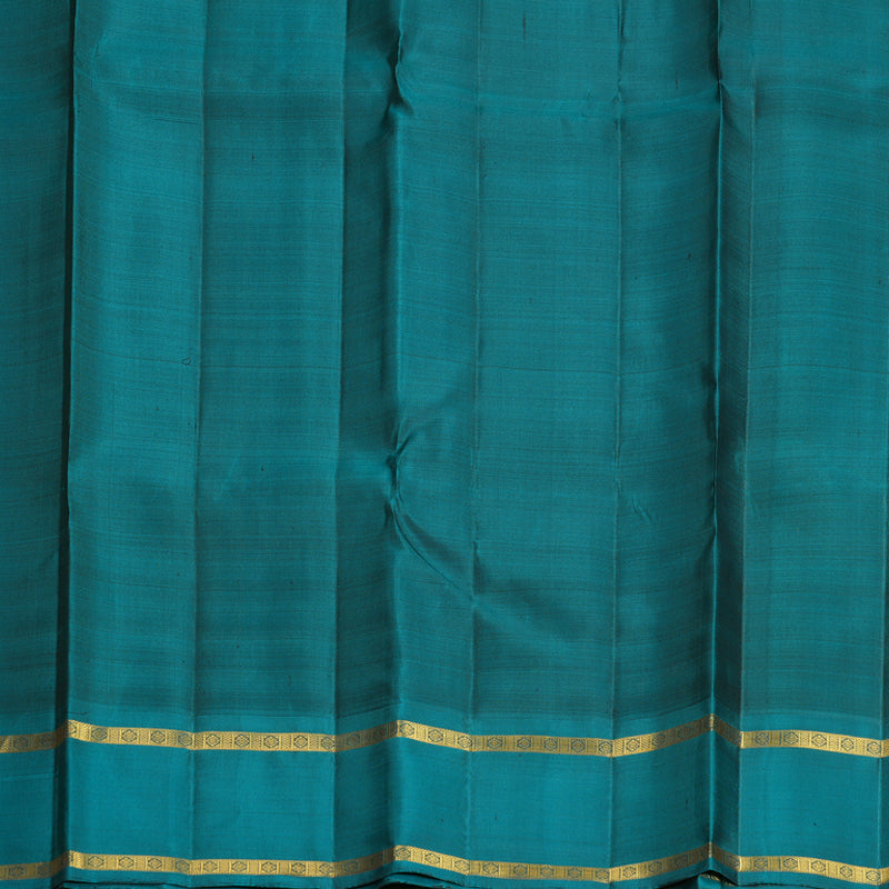 Hayagrivas Handloom MS Blue Kanjivaram Silk Saree with Ramar Green Border KBF805H5-1