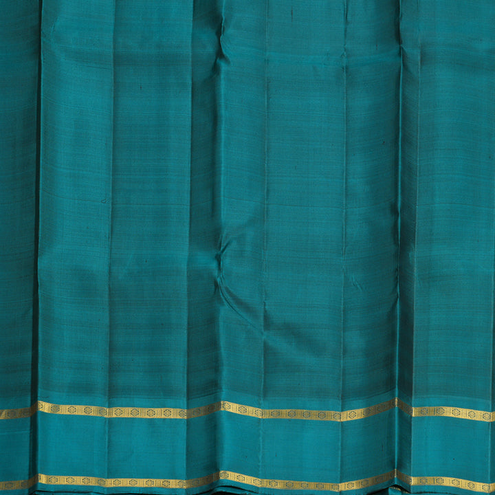 Hayagrivas Handloom MS Blue Kanjivaram Silk Saree with Ramar Green Border KBF805H5-1