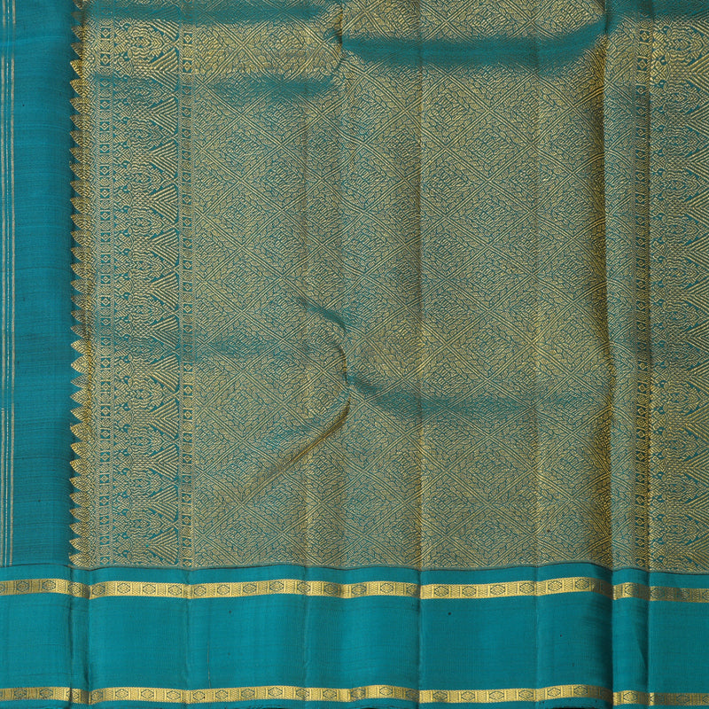Hayagrivas Handloom MS Blue Kanjivaram Silk Saree with Ramar Green Border KBF805H5-1