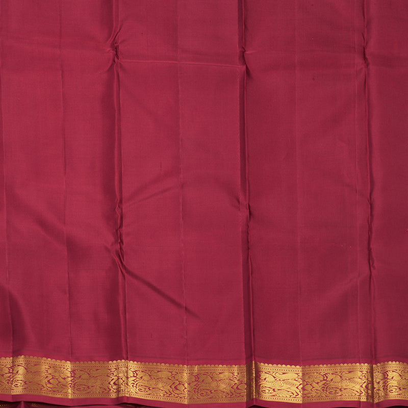 Hayagrivas Handloom Grey Kanjivaram Silk Saree with Maroon Border KBF806H1-3