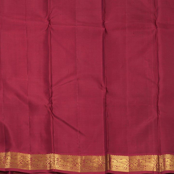 Hayagrivas Handloom Grey Kanjivaram Silk Saree with Maroon Border KBF806H1-3