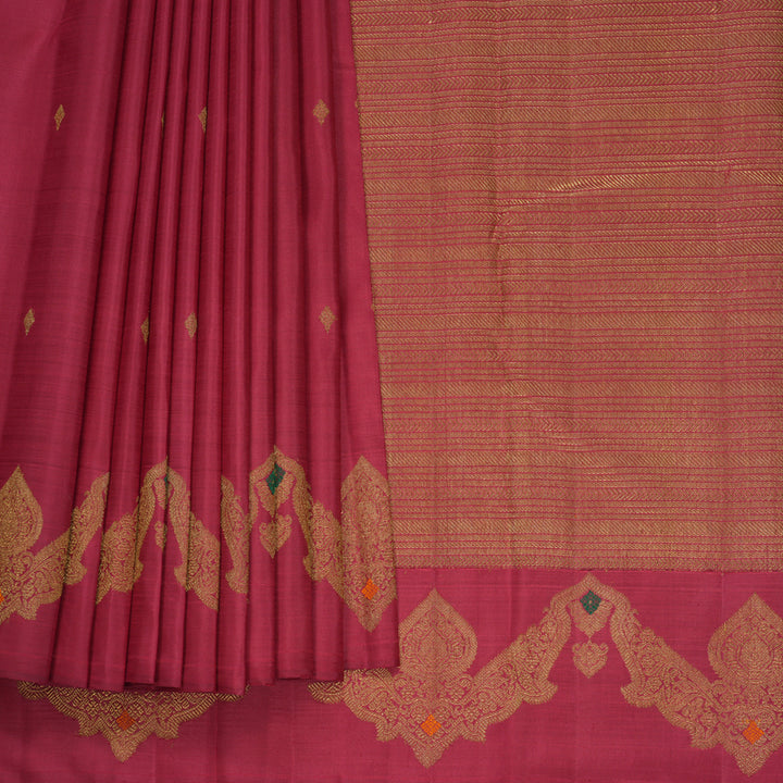 Hayagrivas Handloom Maroon Kanjivaram Silk Saree KBF807H10-1