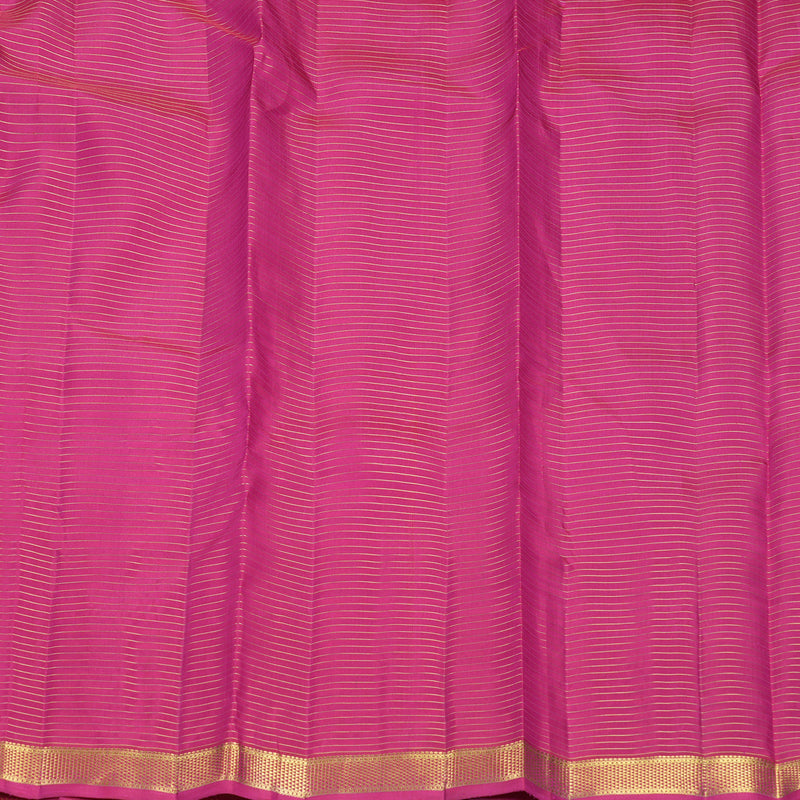 Hayagrivas Handloom Orange &amp; Purple Checks Kanjivaram Silk Saree with Pink Border KBF807H13-1