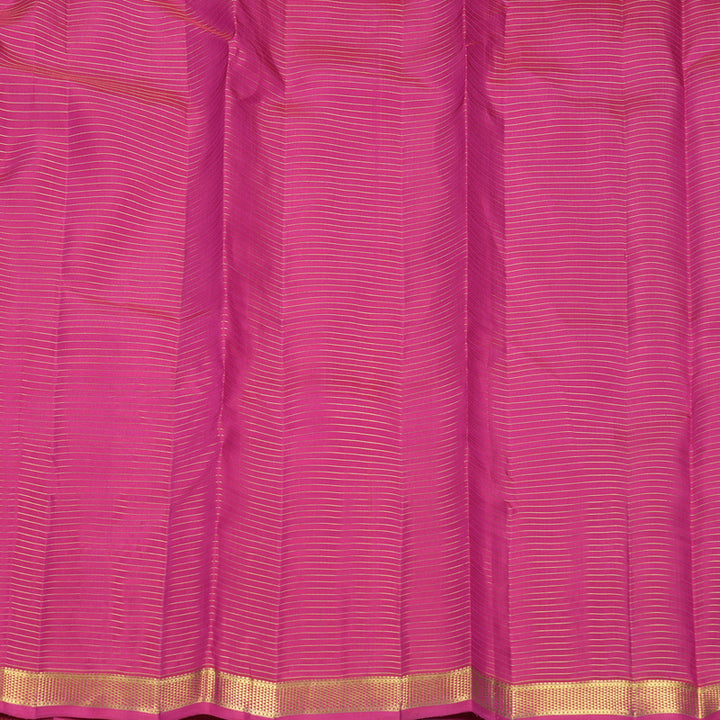 Hayagrivas Handloom Orange &amp; Purple Checks Kanjivaram Silk Saree with Pink Border KBF807H13-1
