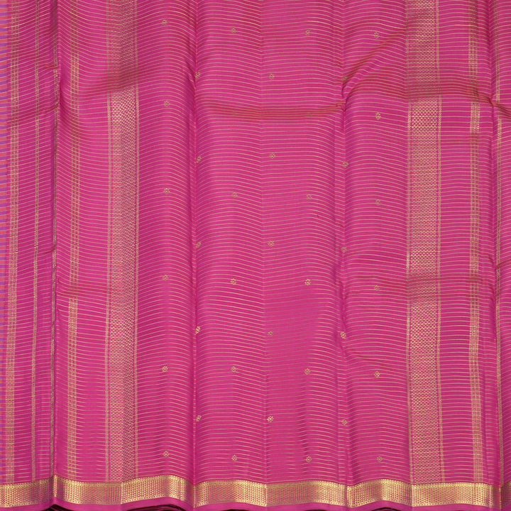 Hayagrivas Handloom Orange &amp; Purple Checks Kanjivaram Silk Saree with Pink Border KBF807H13-1