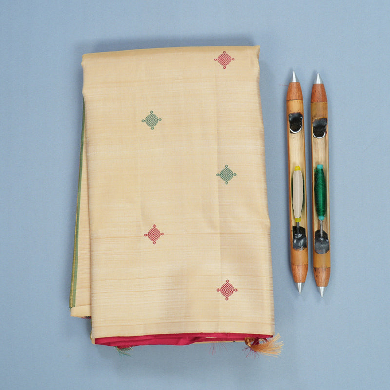 Hayagrivas Handloom Beige Kanjivaram Silk Saree KBF807H2-1