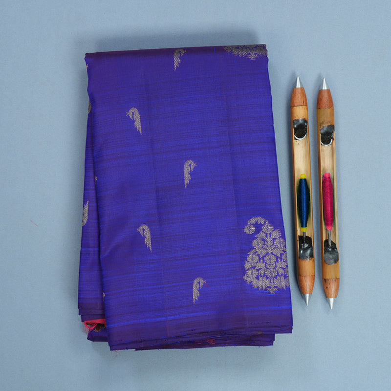 Hayagrivas Handloom Royal Blue Kanjivaram Silk Saree KBF807H5-1