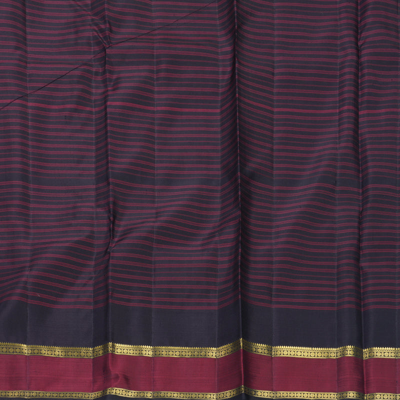 Hayagrivas Handloom Deep Jamun Kanjivaram Silk Saree with Wine Maroon Border KBF807H7-1