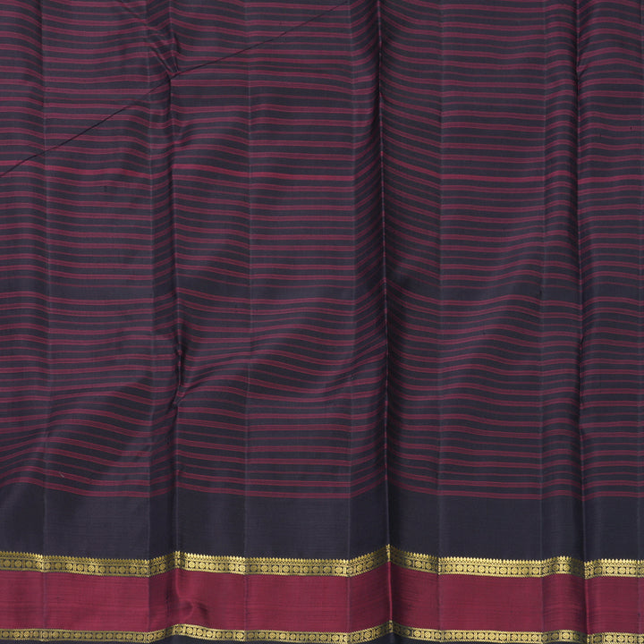 Hayagrivas Handloom Deep Jamun Kanjivaram Silk Saree with Wine Maroon Border KBF807H7-1