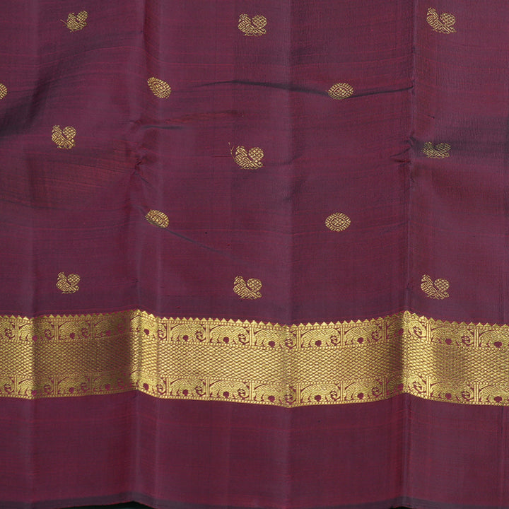 Hayagrivas Handloom Wine Maroon Kanjivaram Silk Saree KBF807H9-1