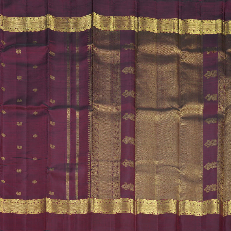Hayagrivas Handloom Wine Maroon Kanjivaram Silk Saree KBF807H9-1
