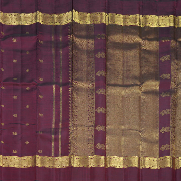 Hayagrivas Handloom Wine Maroon Kanjivaram Silk Saree KBF807H9-1