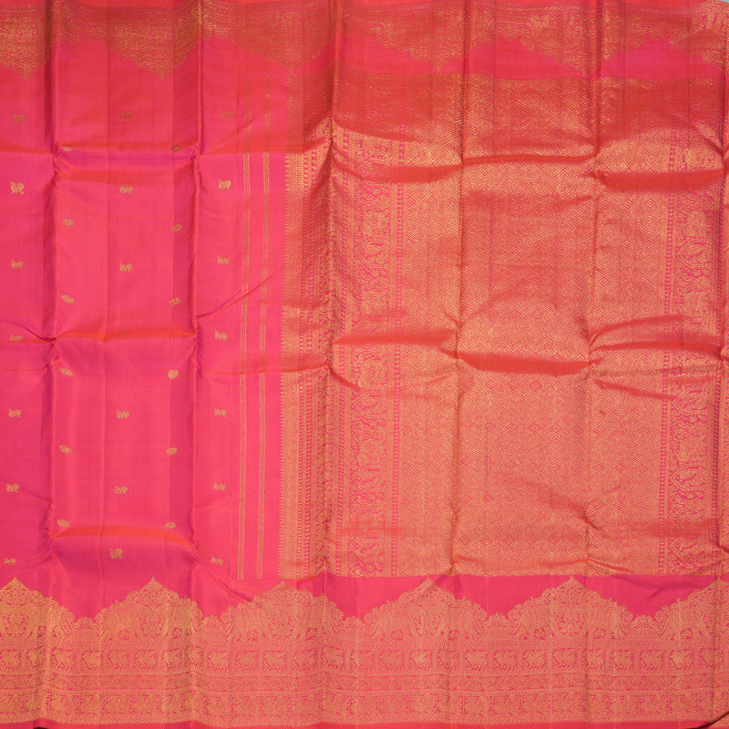 Hayagrivas Handloom Reddish-Pink Kanjivaram Silk Saree KBF808H3-2