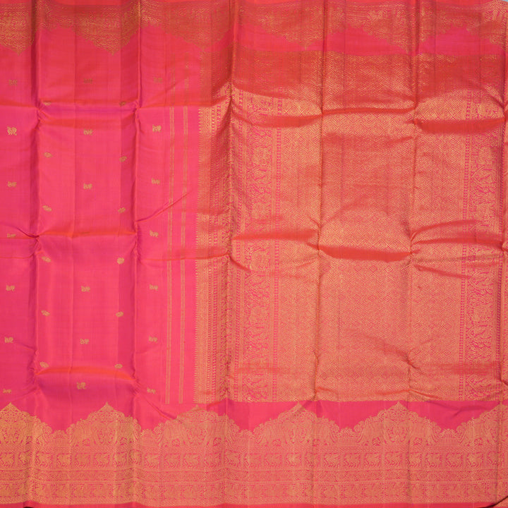Hayagrivas Handloom Reddish-Pink Kanjivaram Silk Saree KBF808H3-2