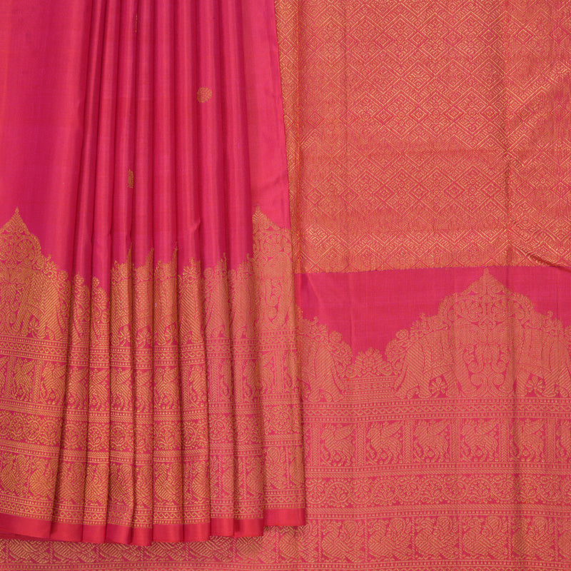 Hayagrivas Handloom Reddish-Pink Kanjivaram Silk Saree KBF808H3-2
