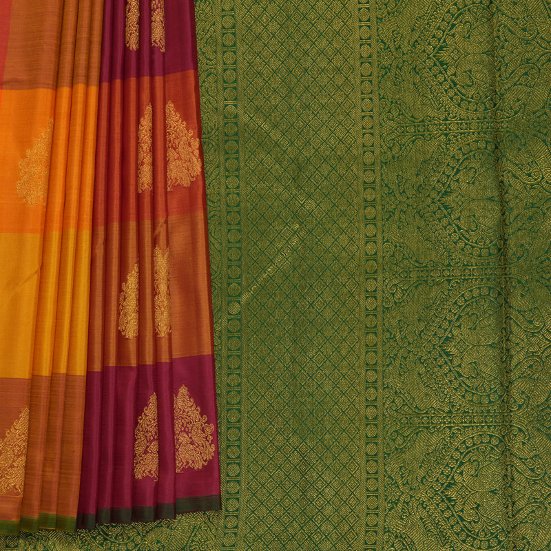 Hayagrivas Handloom Multicolour Checks Kanjivaram Silk Saree KBF809H2-1