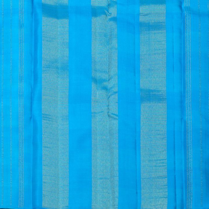 Hayagrivas Handloom Blue &amp; Black Checks Kanjivaram Silk Saree KBF811H1-1