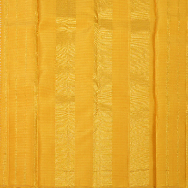Hayagrivas Handloom Mustard &amp; White Checks Kanjivaram Silk Saree KBF811H1-2