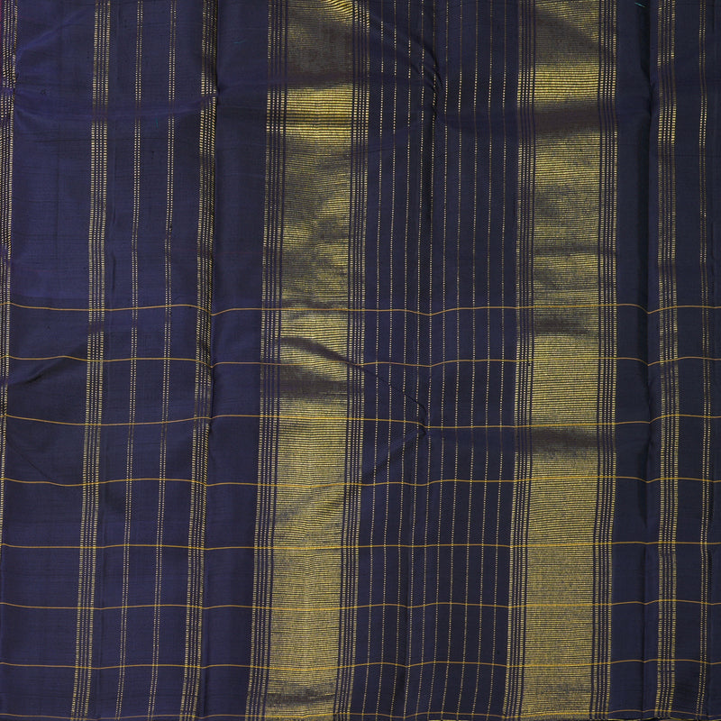 Hayagrivas Handloom Red Kanjivaram Silk Saree with Navy Blue Border KBF813H1-1