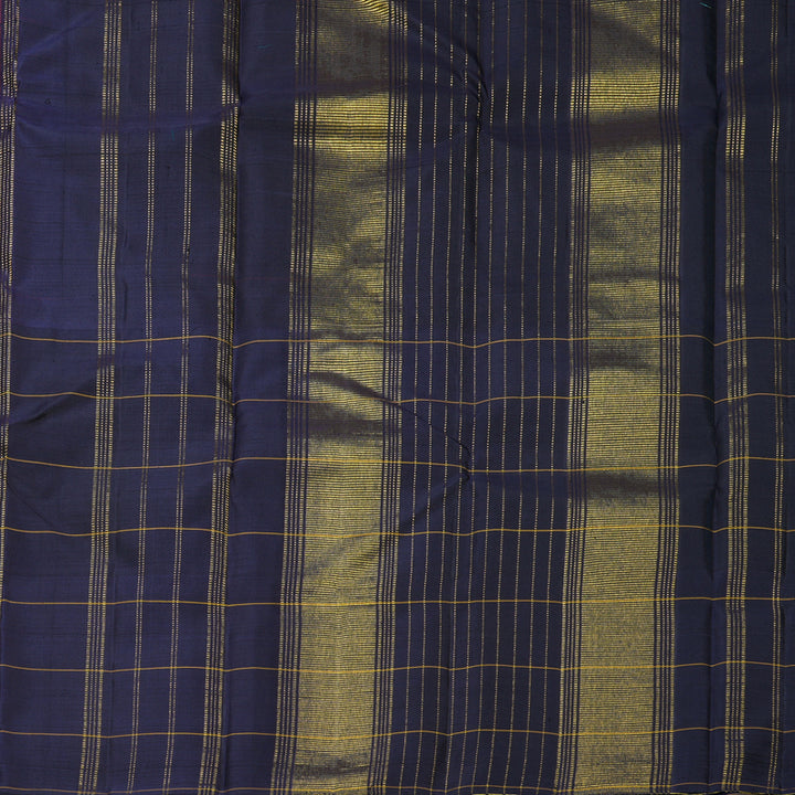 Hayagrivas Handloom Red Kanjivaram Silk Saree with Navy Blue Border KBF813H1-1