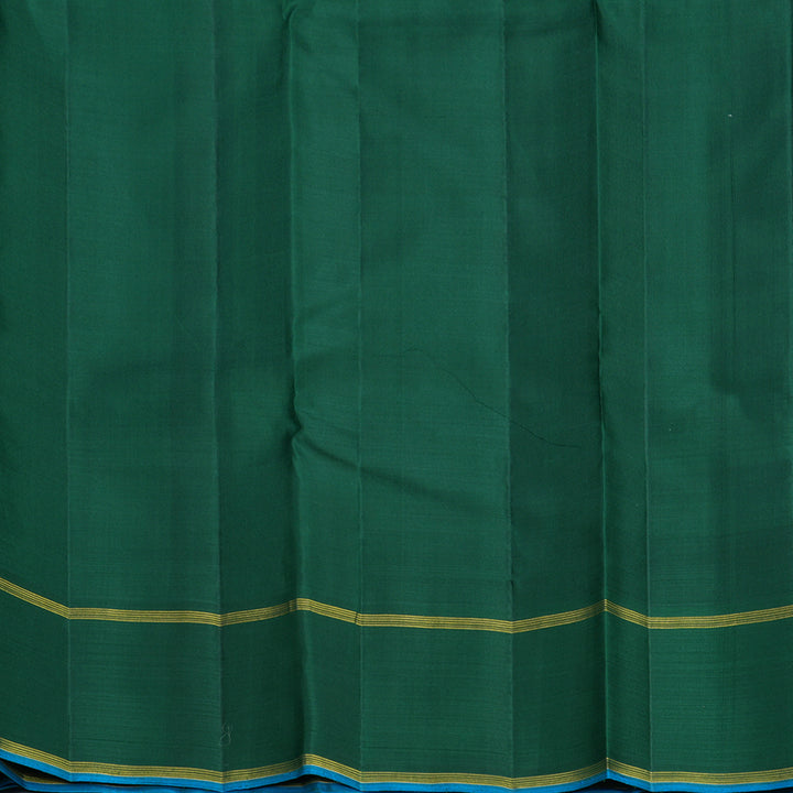 Hayagrivas Handloom Red &amp; Half-White Checks Kanjivaram Silk Saree with Green Border KBF813H2-1
