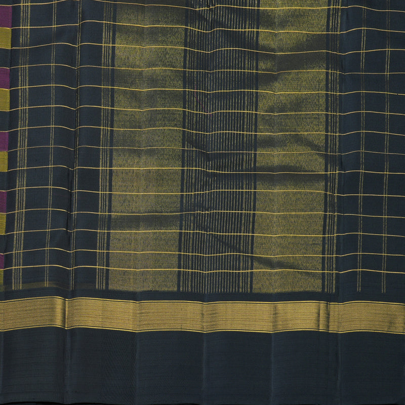 Hayagrivas Handloom Multicolour Checks Kanjivaram Silk Saree with Black Border KBF813H5-1