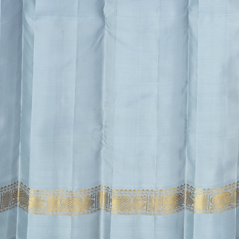 Hayagrivas Handloom Yellow Kanjivaram Silk Saree with Powder Blue Border KBF813H8-1