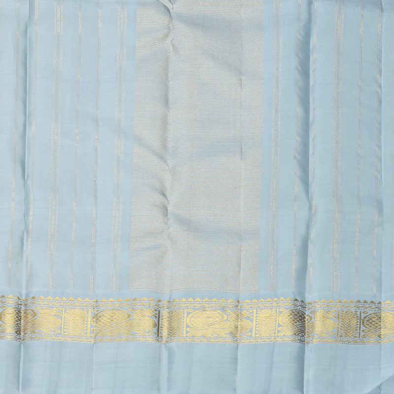 Hayagrivas Handloom Yellow Kanjivaram Silk Saree with Powder Blue Border KBF813H8-1