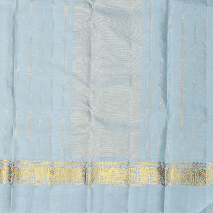 Hayagrivas Handloom Yellow Kanjivaram Silk Saree with Powder Blue Border KBF813H8-1
