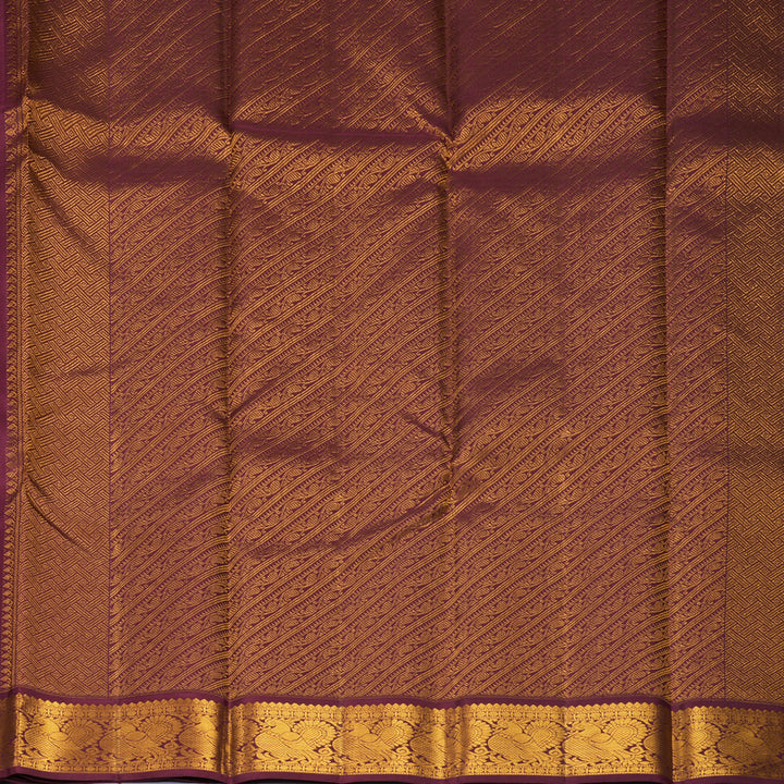 Hayagrivas Handloom Red Kanjivaram Silk Saree with Burgundy Border KBF814H1-1