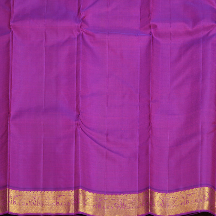 Hayagrivas Handloom Fluorescent Green Kanjivaram Silk Saree with Purple Border KBF814H1-2