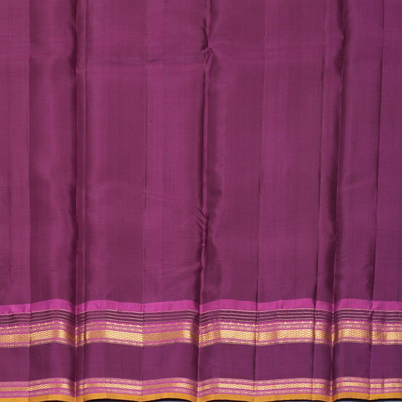 Hayagrivas Handloom Light Yellow Kanjivaram Silk Saree with Purple Border KBF814H3-5