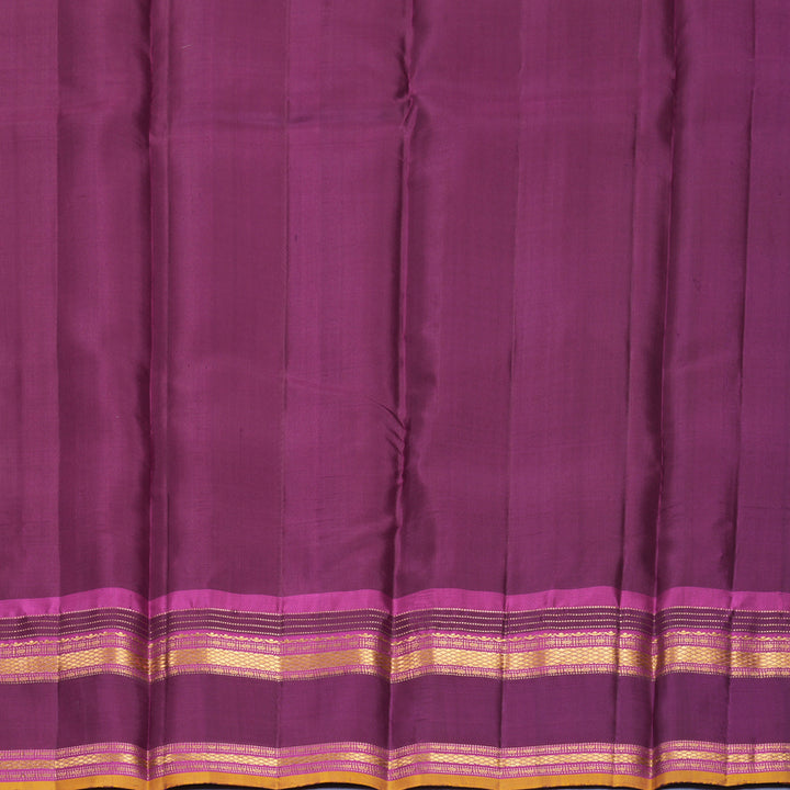 Hayagrivas Handloom Light Yellow Kanjivaram Silk Saree with Purple Border KBF814H3-5