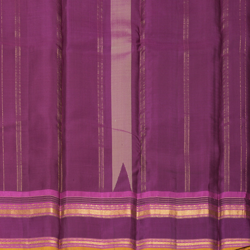 Hayagrivas Handloom Light Yellow Kanjivaram Silk Saree with Purple Border KBF814H3-5