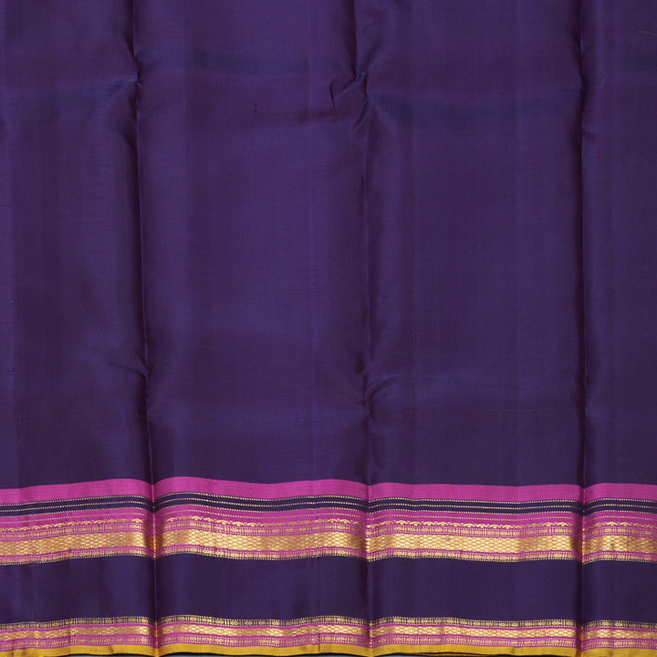Hayagrivas Handloom Pista Green Kanjivaram Silk Saree with Purple Border KBF814H3-6