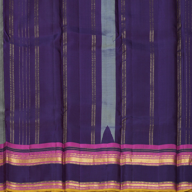 Hayagrivas Handloom Pista Green Kanjivaram Silk Saree with Purple Border KBF814H3-6