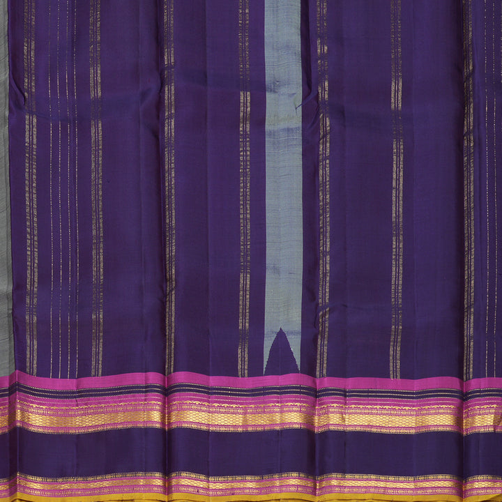 Hayagrivas Handloom Pista Green Kanjivaram Silk Saree with Purple Border KBF814H3-6