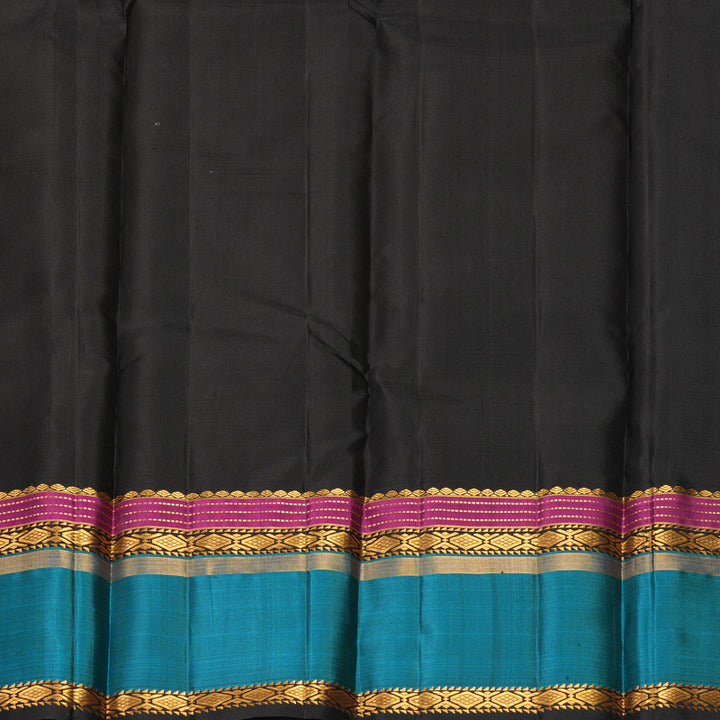 Hayagrivas Handloom Beige Kanjivaram Silk Saree with Aqua Blue Border KBF814H3-8