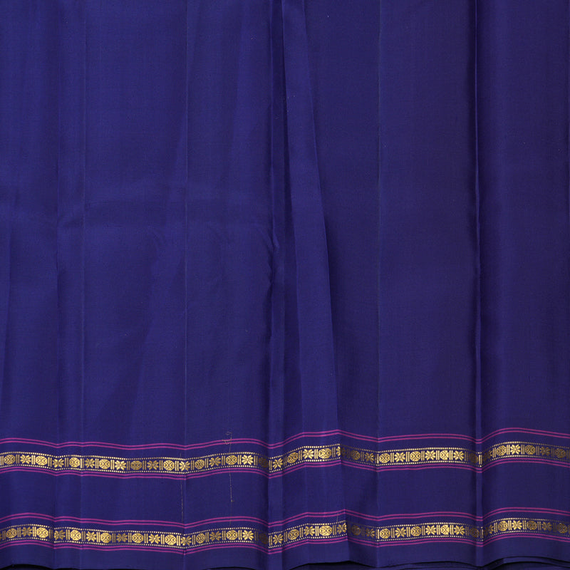Hayagrivas Handloom Light Grey Kanjivaram Silk Saree with Purple Border KBF814H4-1