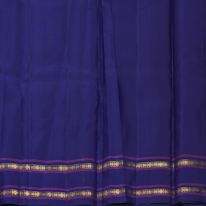 Hayagrivas Handloom Light Grey Kanjivaram Silk Saree with Purple Border KBF814H4-1